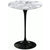 Saarinen Side Table - 16" Round side/end table Knoll Black Arabescato marble, Satin finish 