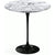Saarinen Side Table - 20” Round side/end table Knoll Black Arabescato marble, Satin finish 