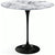 Saarinen Side Table - 22” Oval side/end table Knoll Black Arabescato marble, Shiny finish 
