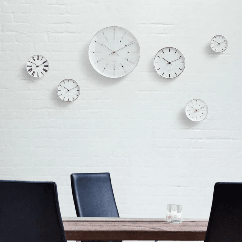 Bankers Wall Clock, 19" Decor Arne Jacobsen 