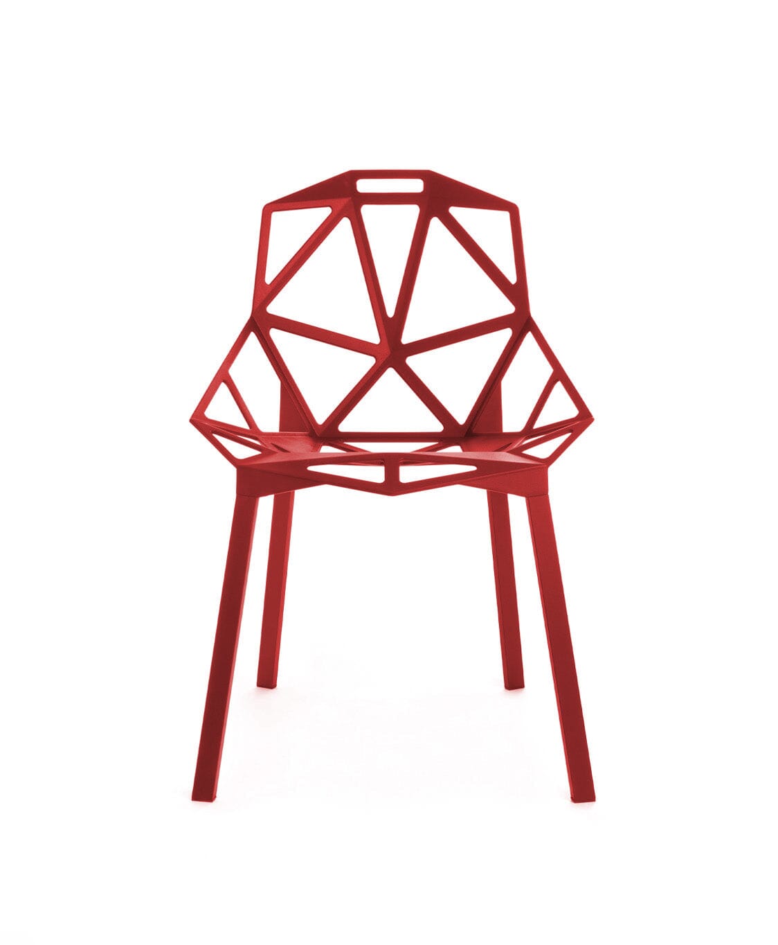 Chair One Stacking - Star Base - 2-Pack Outdoors Magis Red Seat & Legs 
