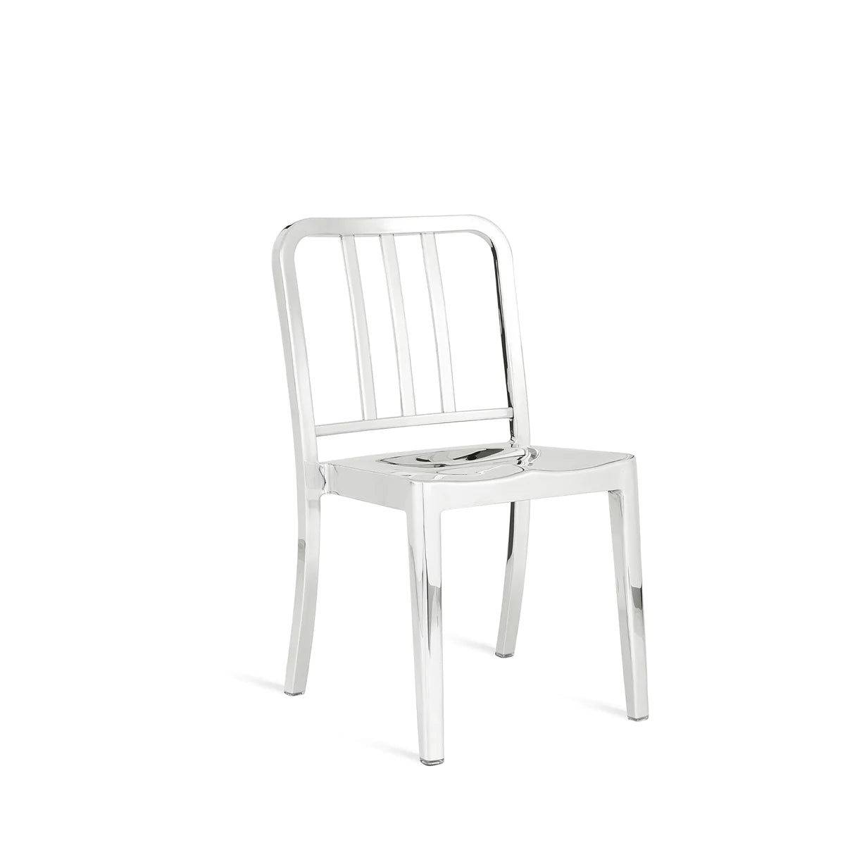 Emeco Heritage Stacking Chair Side/Dining Emeco Hand Polished No Seat Pad Hard plastic glides for carpet (set of 4) +$20