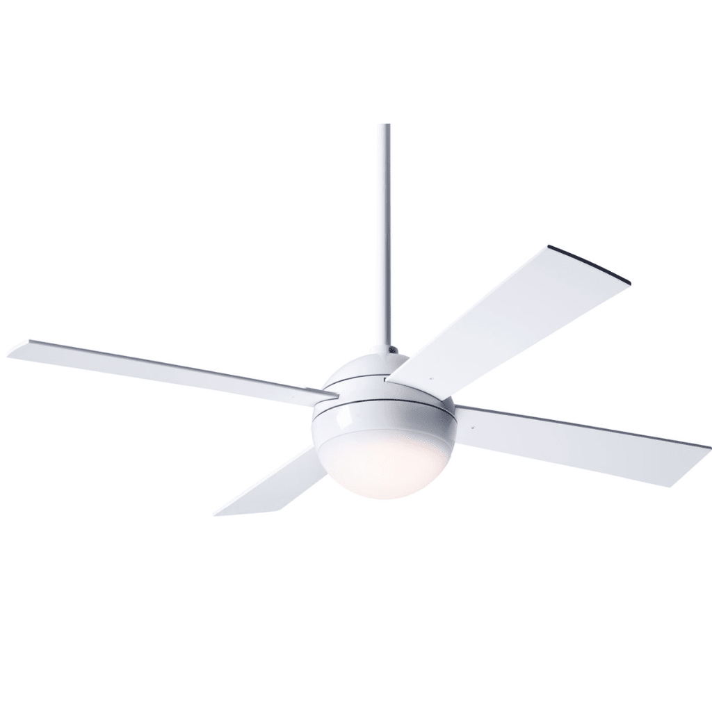 Ball 42" Ceiling Fan Ceiling Fans Modern Fan Co Gloss White White Fan Speed Only Without Light