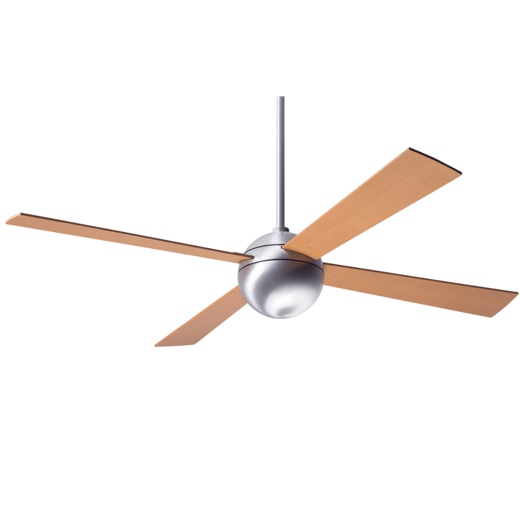 Ball 52" Ceiling Fan Ceiling Fans Modern Fan Co Brushed Aluminum Maple Fan Speed Only Without Light