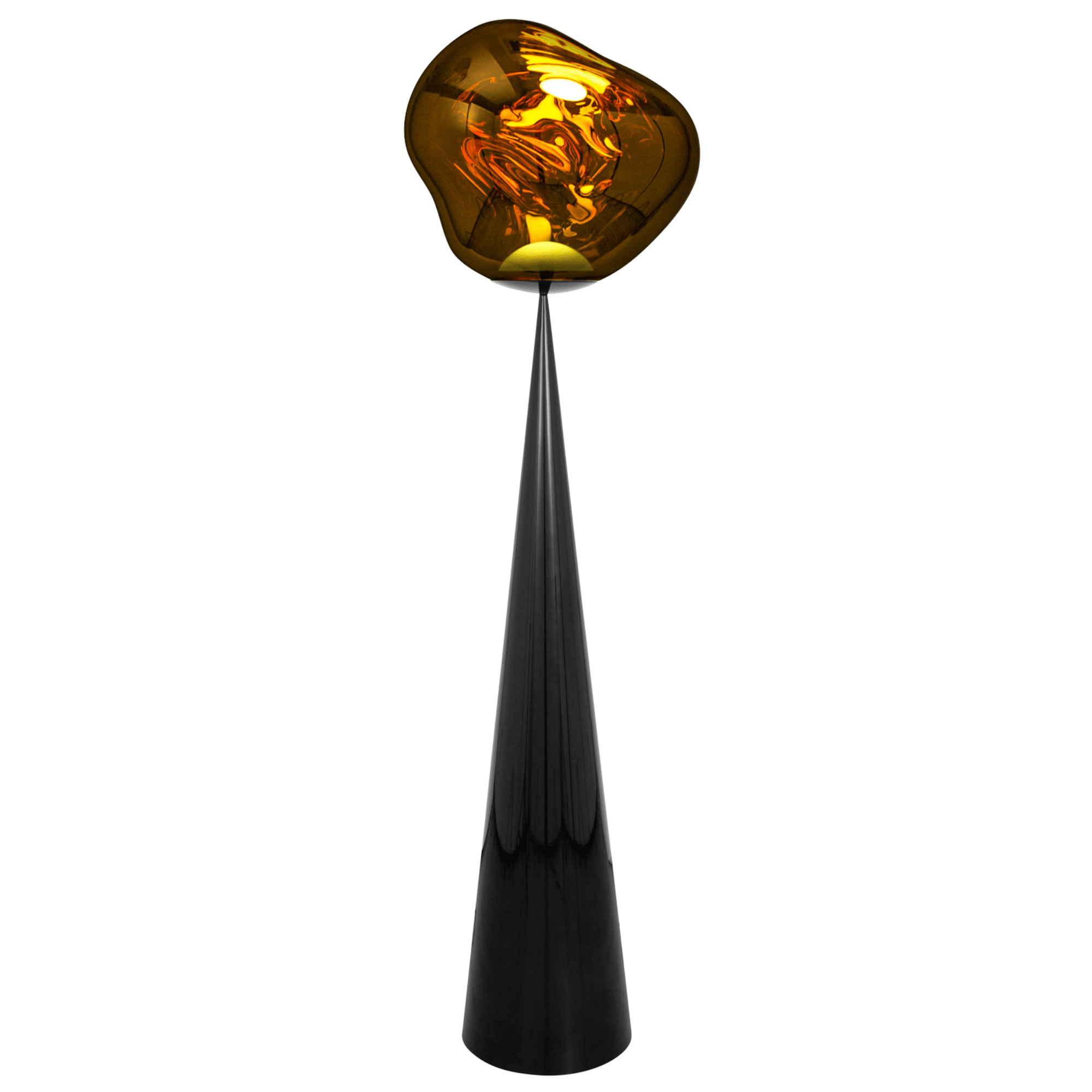 Melt Cone Fat Floor Lamp Floor Lamps Tom Dixon Black/Gold 