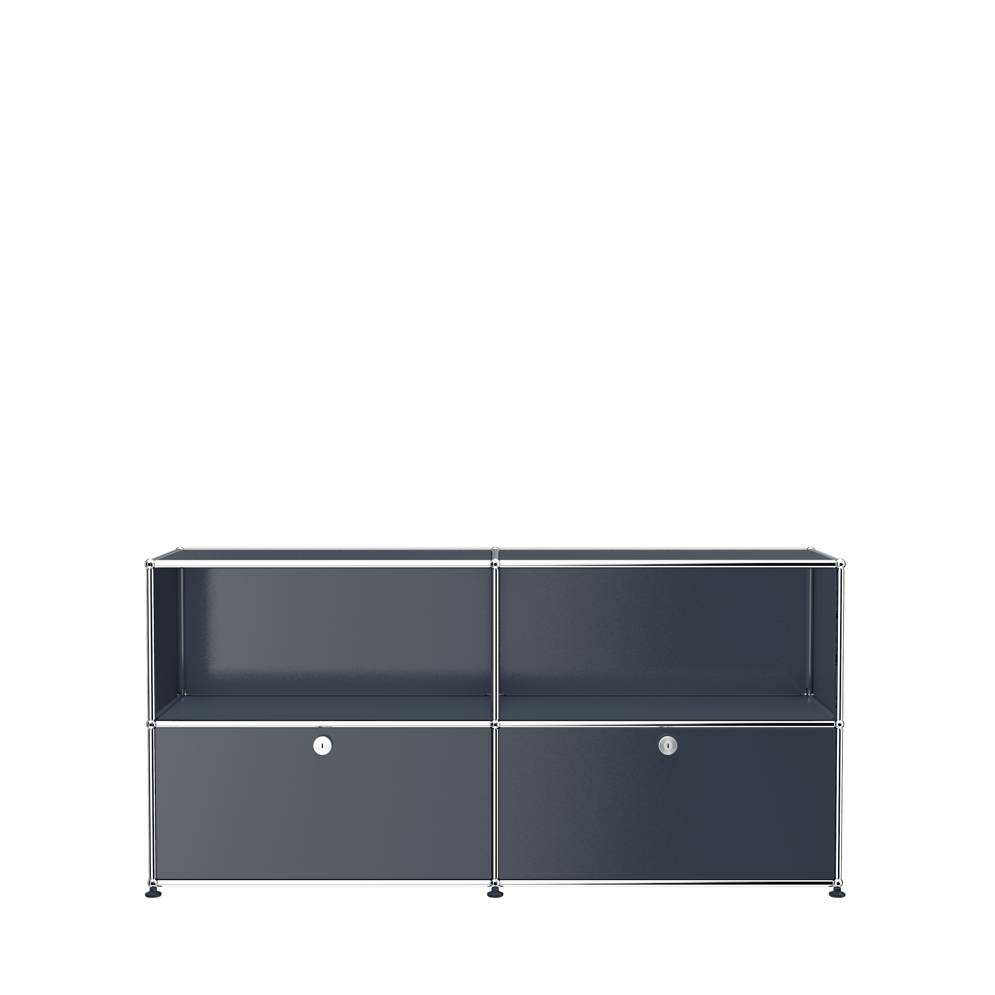 USM Haller Closed Storage Credenza C2A - With Perforated Inside upper Panels storage USM Anthracite Gray 