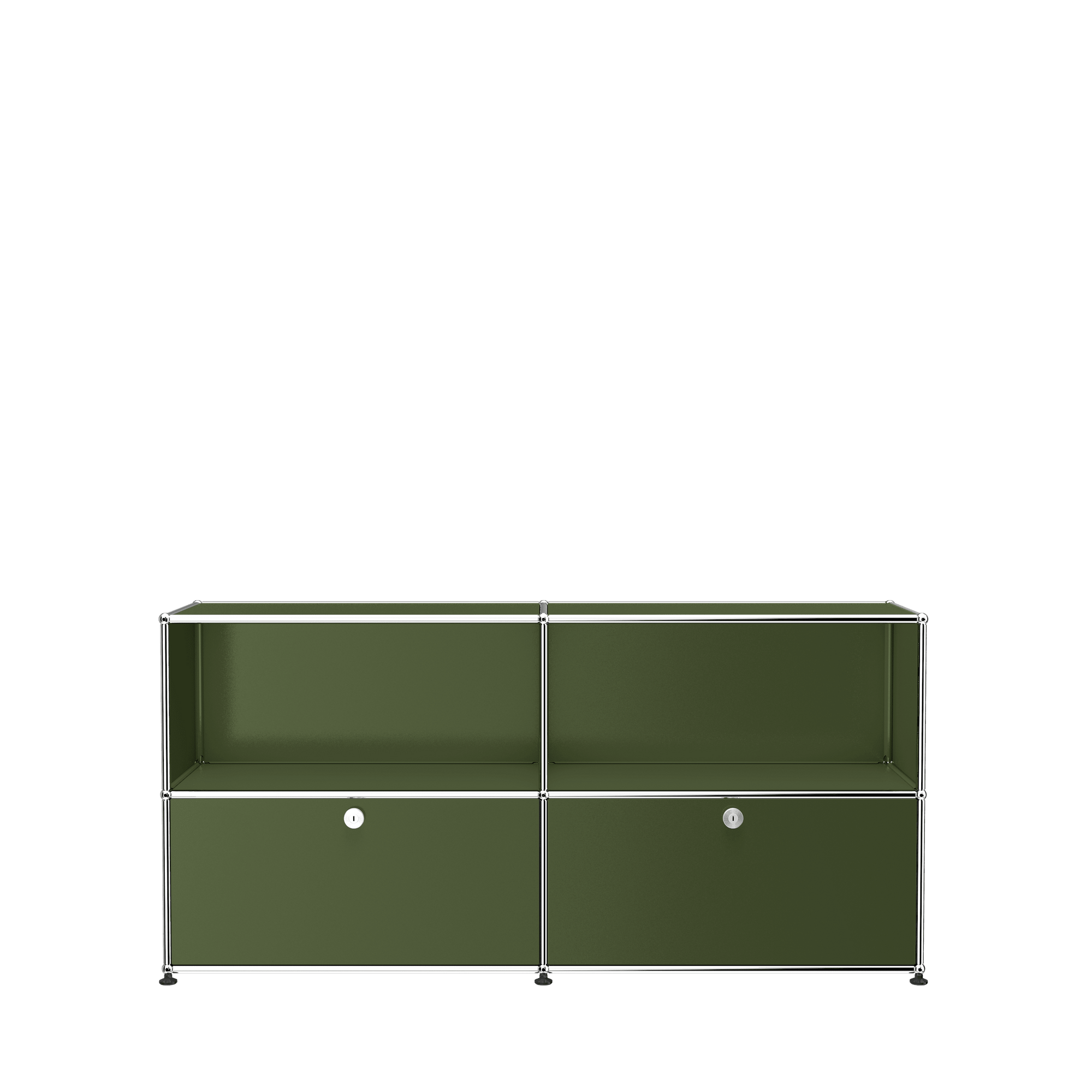 USM Haller Closed Storage Credenza C2A - With Perforated Inside upper Panels storage USM Olive Green 