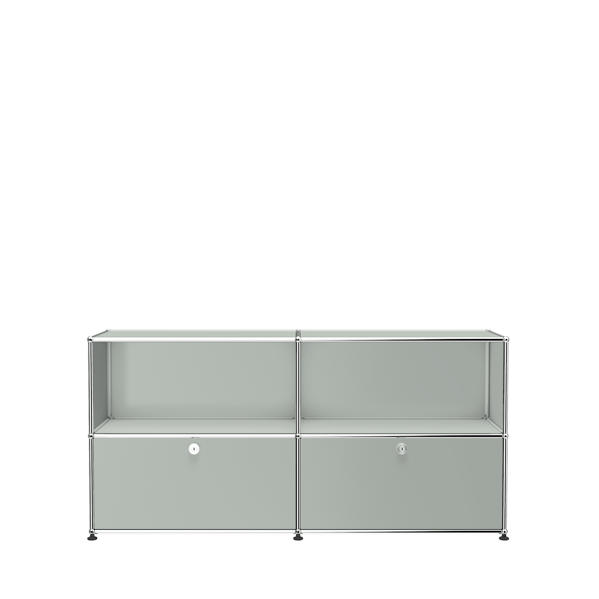 USM Haller Closed Storage Credenza C2A - With Perforated Inside upper Panels storage USM Light Grey 