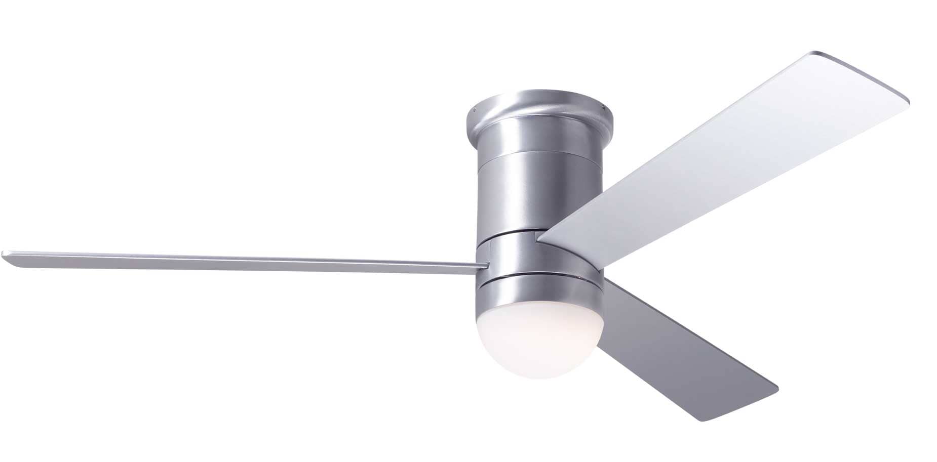 Cirrus Flush DC Ceiling Fan Ceiling Fans Modern Fan Co Brushed Aluminum Aluminum Wall Control With 17w LED