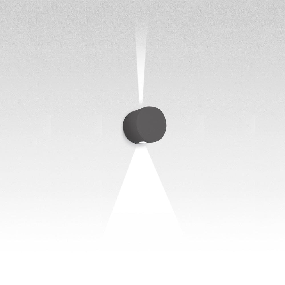 Effetto Round Outdoor Wall Light Wall Lights Artemide 1 Large Beam + 1 Narrow Beam Anthracite Grey 