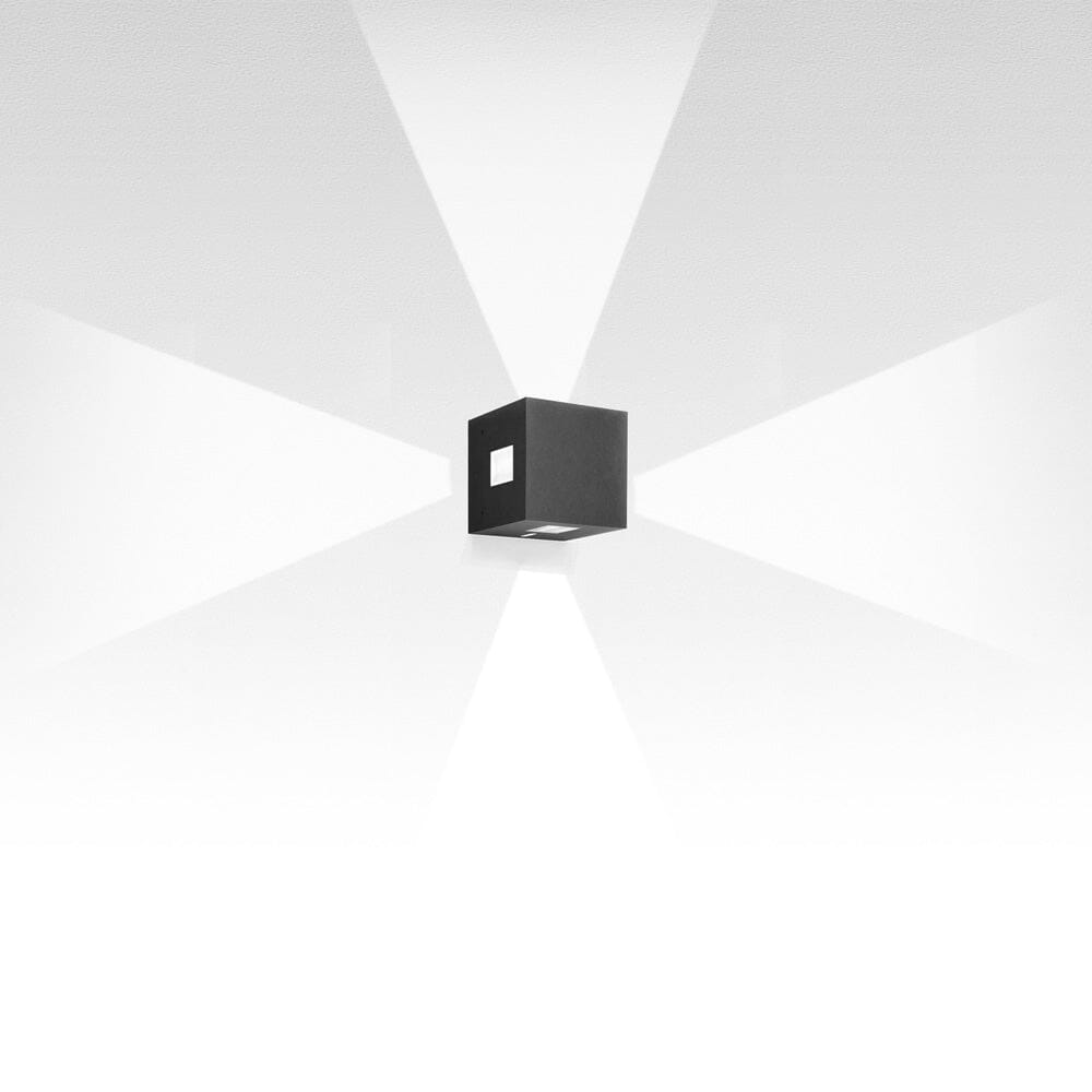 Effetto Square Outdoor Wall Light Outdoor Lighting Artemide 4 Large Beams Anthracite Grey 