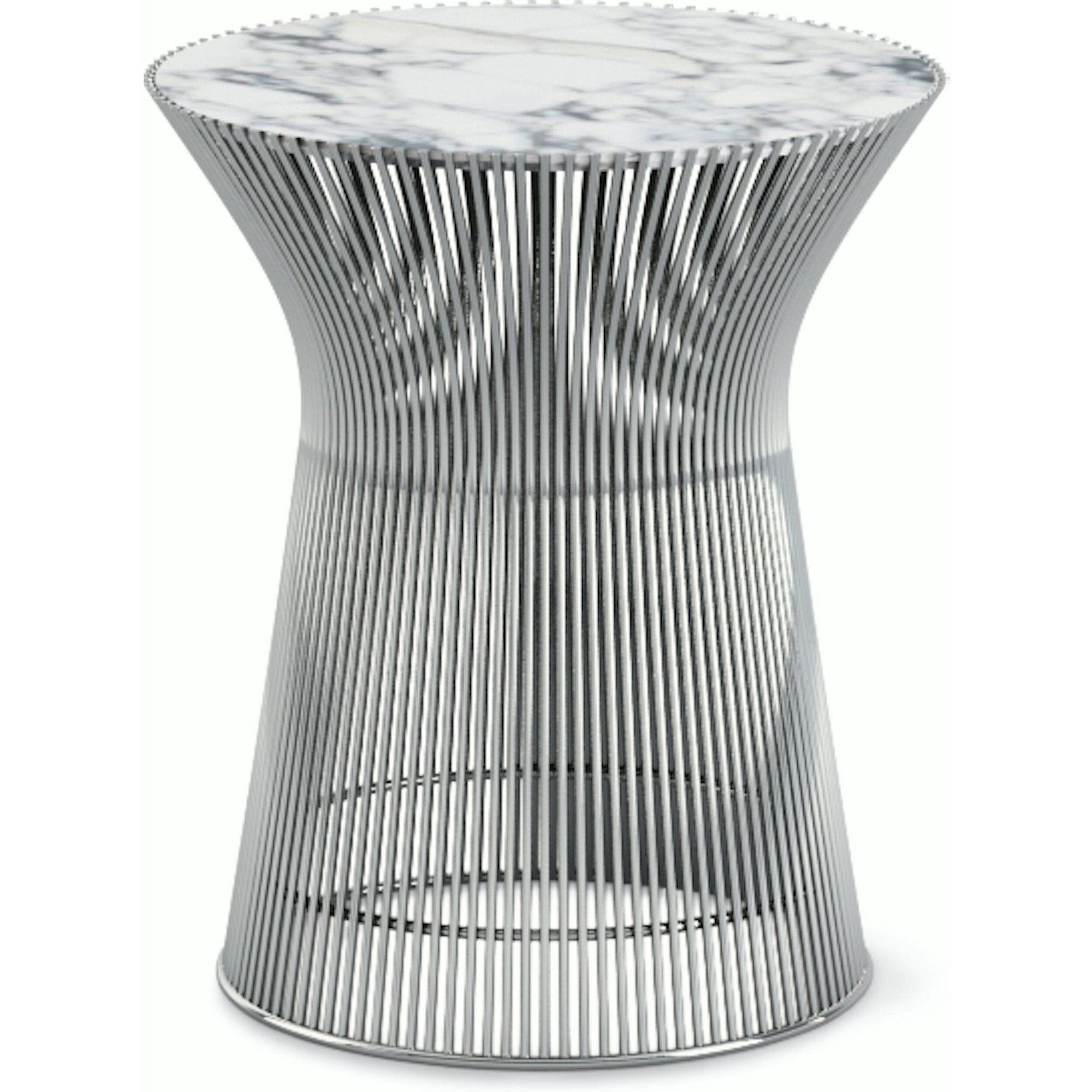Platner Side Table side/end table Knoll Polished Nickel Arabescato marble, Shiny finish 