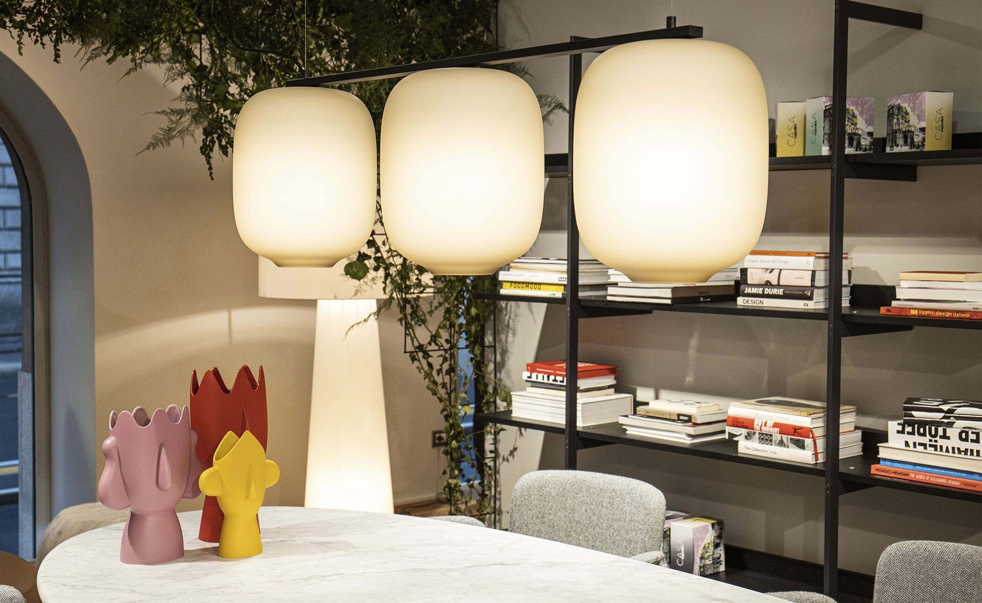 Arya Linear Pendant Lamp Ceiling lamp Cappellini 3-Shades White 