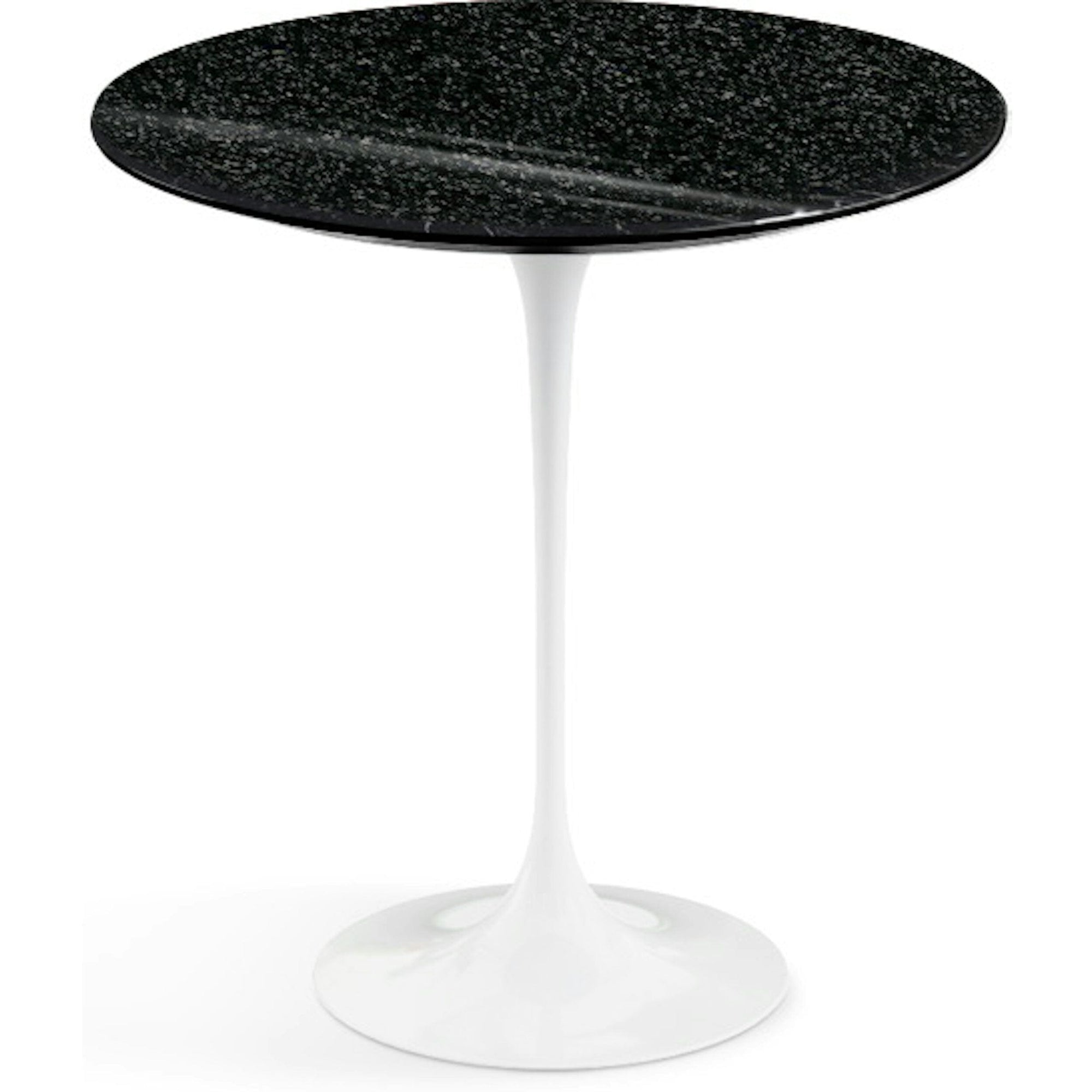 Saarinen Side Table - 20” Round side/end table Knoll White Black Andes, Granite 