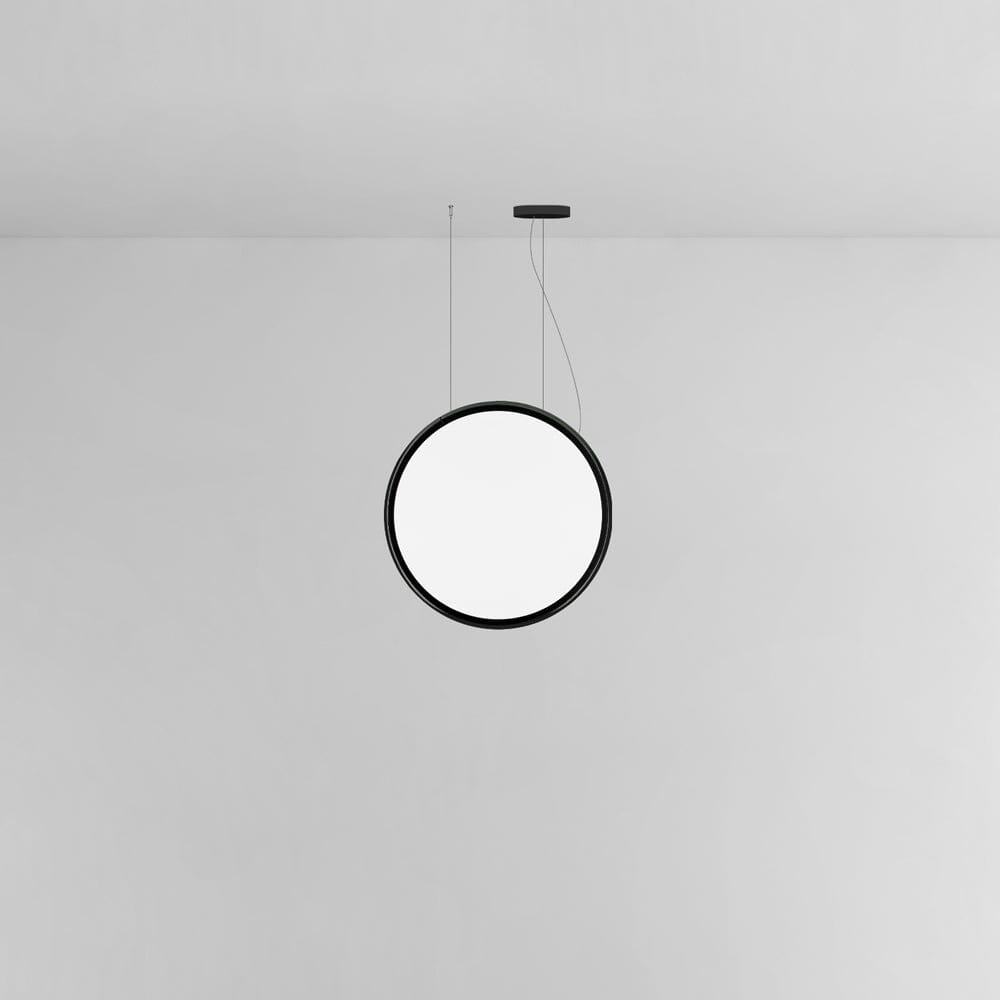 Discovery Vertical Suspension Extended Length Pendant Lights Artemide 100 Black Dimmable 2-Wire/0-10V