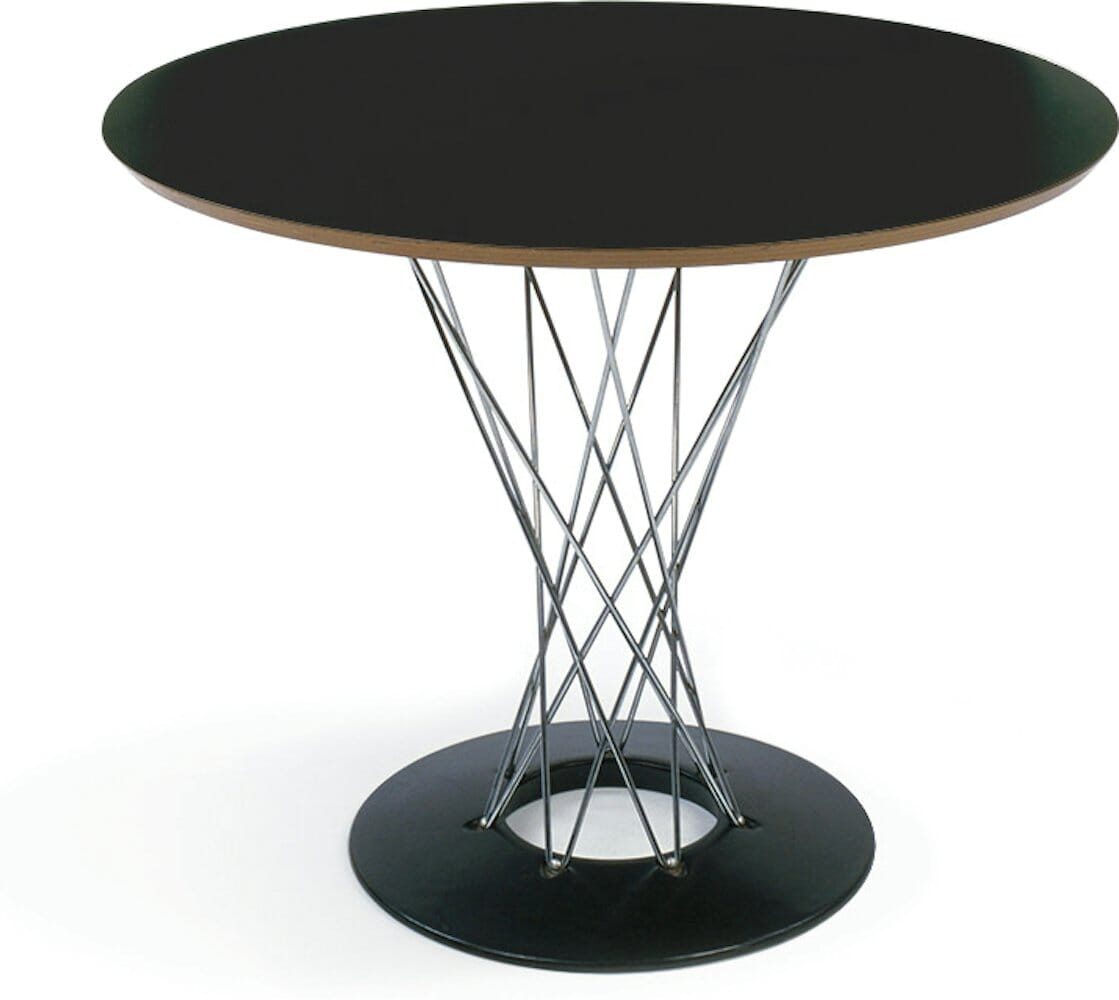 Noguchi Cyclone Dining Table Dining Tables Knoll Black Laminate 36&quot; diameter 