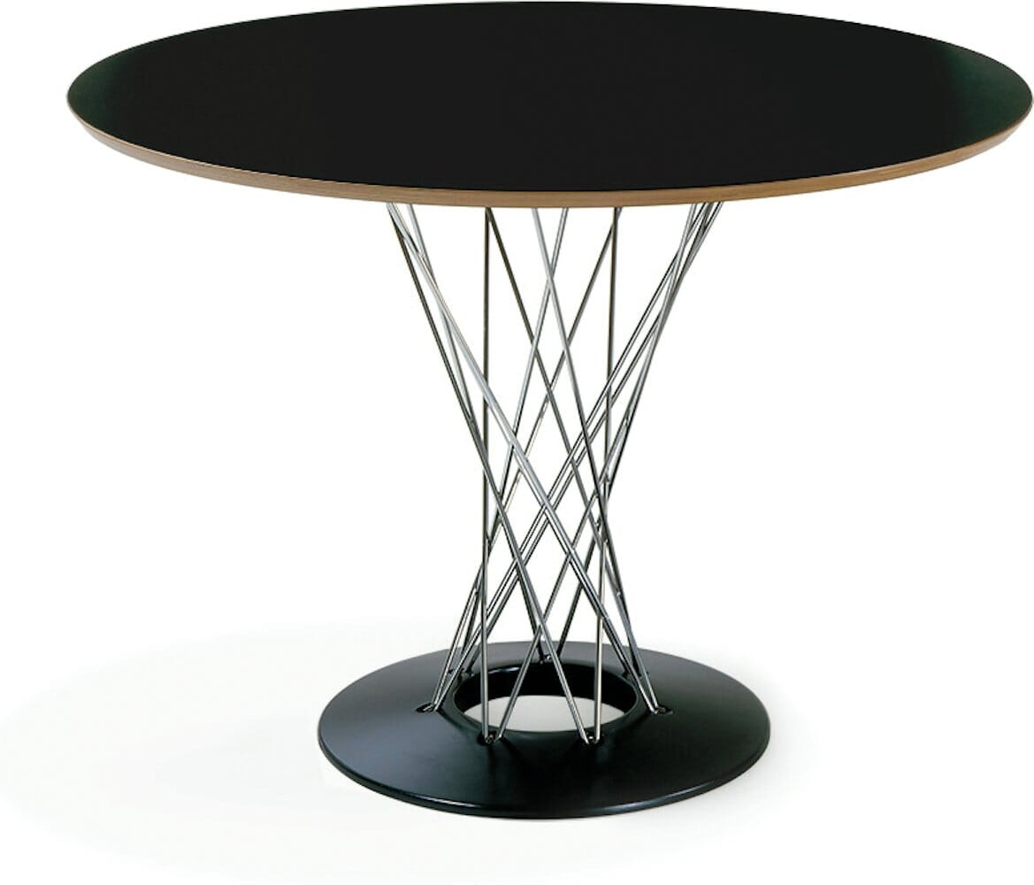 Noguchi Cyclone Dining Table Dining Tables Knoll Black Laminate 42" diameter 