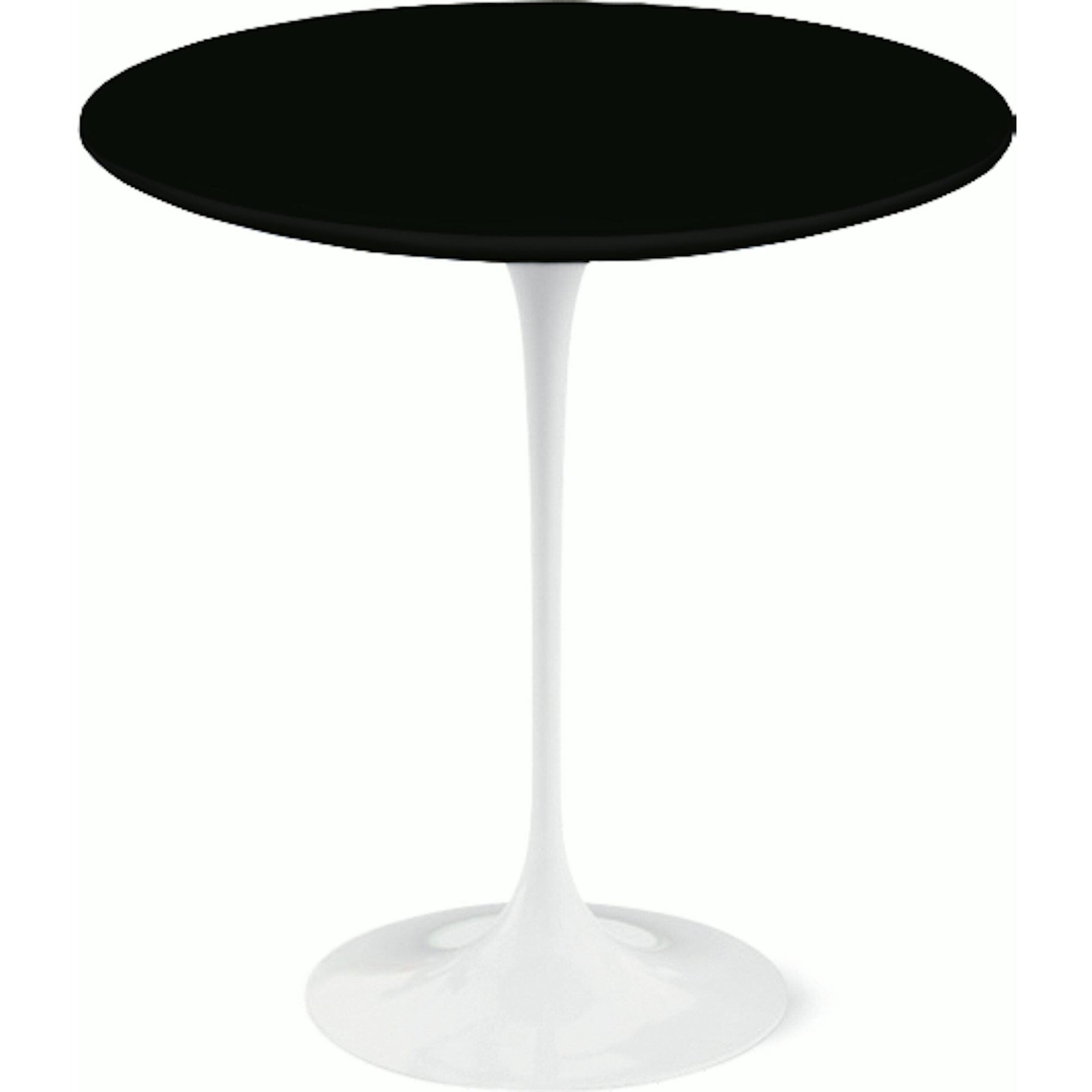 Saarinen Side Table - 20” Round side/end table Knoll White Black laminate, Satin finish 