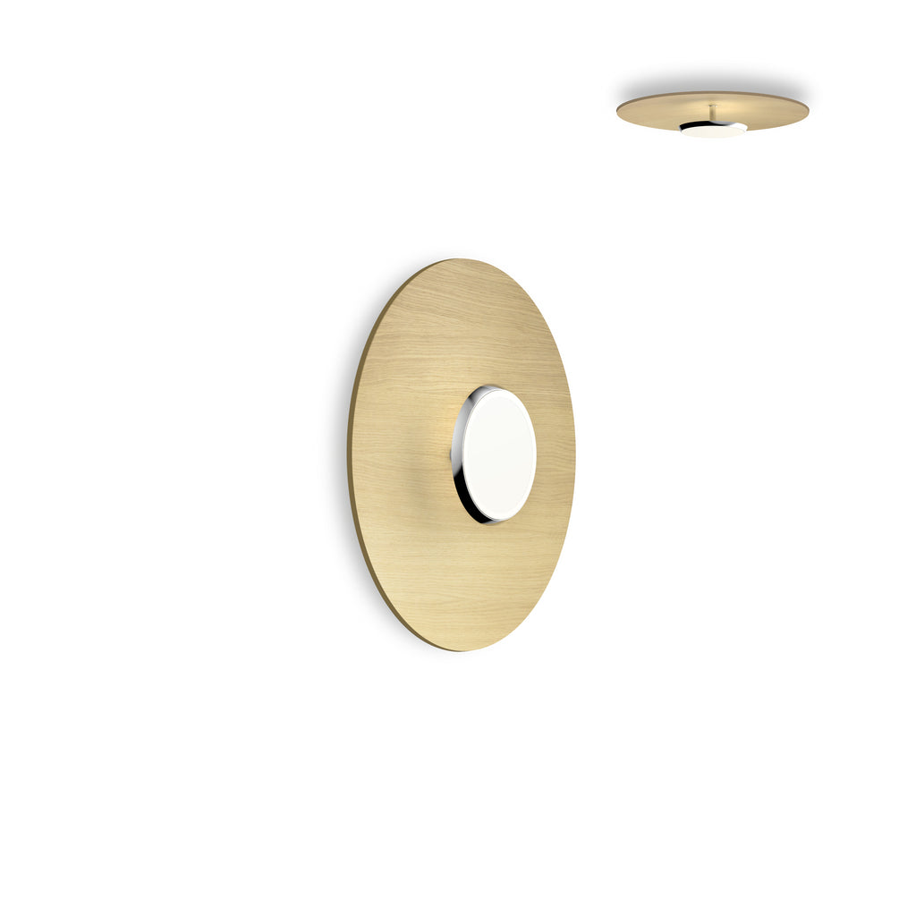 Sky Dome Flush Wood Ceiling/Wall Lamp Pendant Lights Pablo 18" - Matte Black + White Oak 