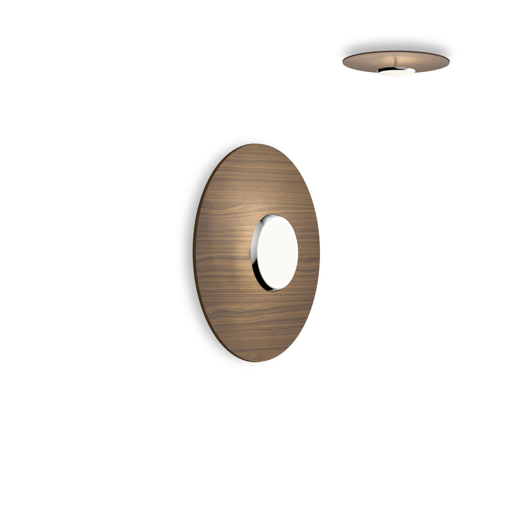 Sky Dome Flush Wood Ceiling/Wall Lamp Pendant Lights Pablo 18" - Matte Black + Walnut 