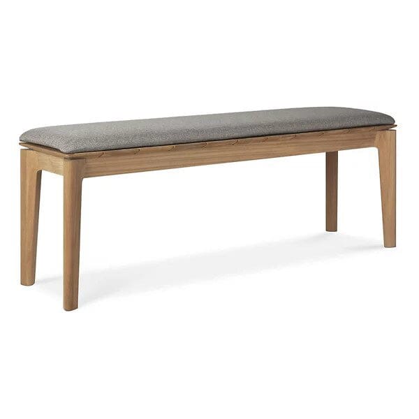 Bok Outdoor Bench with Cushion Benches Ethnicraft Teak With Mocha 54" 