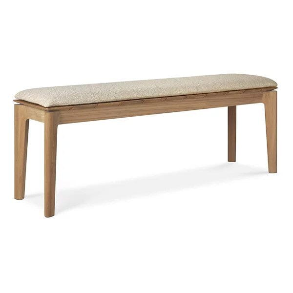 Bok Outdoor Bench with Cushion Benches Ethnicraft Teak With Natural 54" 