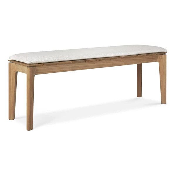 Bok Outdoor Bench with Cushion Benches Ethnicraft Teak With Off White 54" 