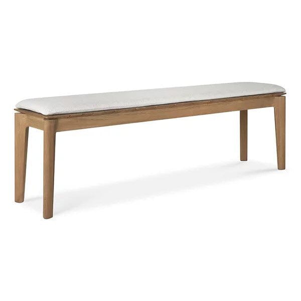Bok Outdoor Bench with Cushion Benches Ethnicraft Teak With Off White 64" 