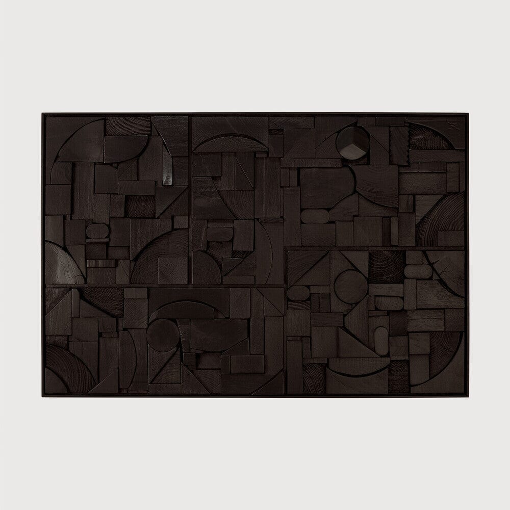 Bricks Wall Art Decor Ethnicraft Rectangular 35.5"W x 23.5" H Black