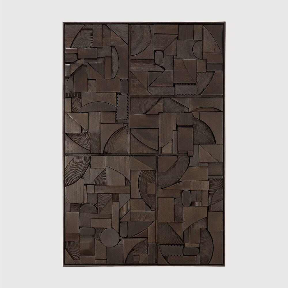 Bricks Wall Art Decor Ethnicraft Rectangular 35.5"W x 23.5" H Dark Brown