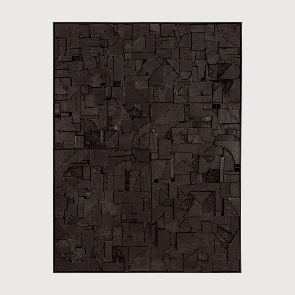 Bricks Wall Art Decor Ethnicraft Rectangular 47"W x 35.5" H Black
