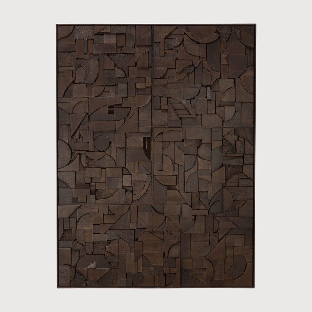 Bricks Wall Art Decor Ethnicraft Rectangular 47"W x 35.5" H Dark Brown