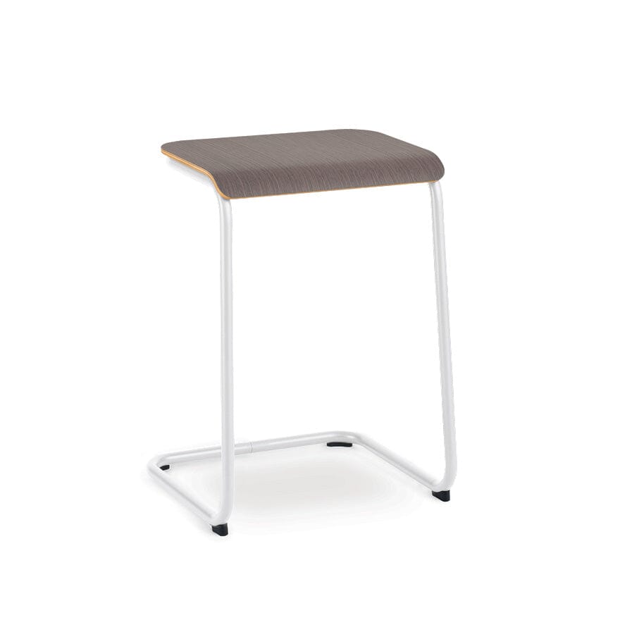 Toboggan Pull Up Table side/end table Knoll Bright White Frame &amp; Grey Stained Oak Top 