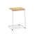 Toboggan Pull Up Table side/end table Knoll Bright White Frame & White Oak Top 