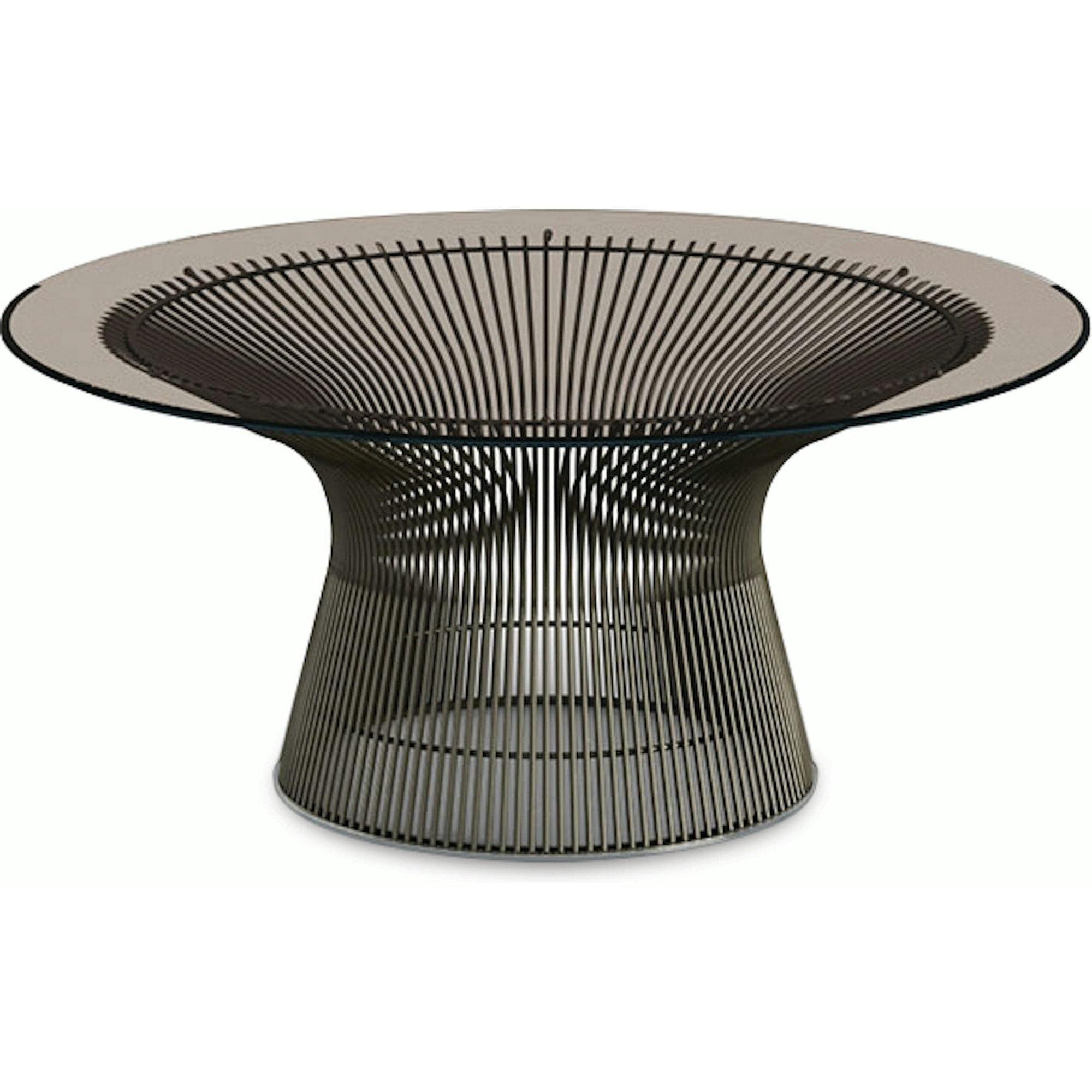 Platner Bronze 36" Coffee Table Coffee Tables Knoll Bronze Glass Top 