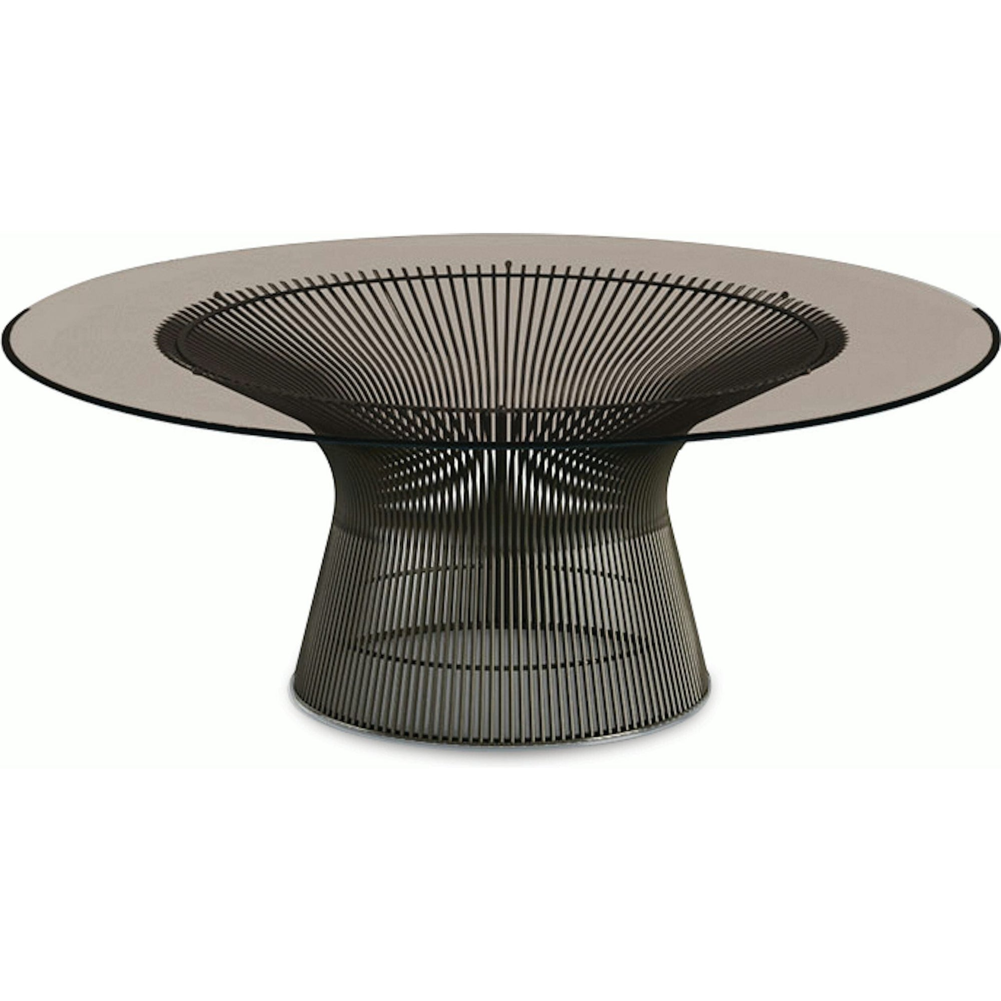 Platner Bronze 42" Coffee Table Coffee Tables Knoll Bronze Glass 
