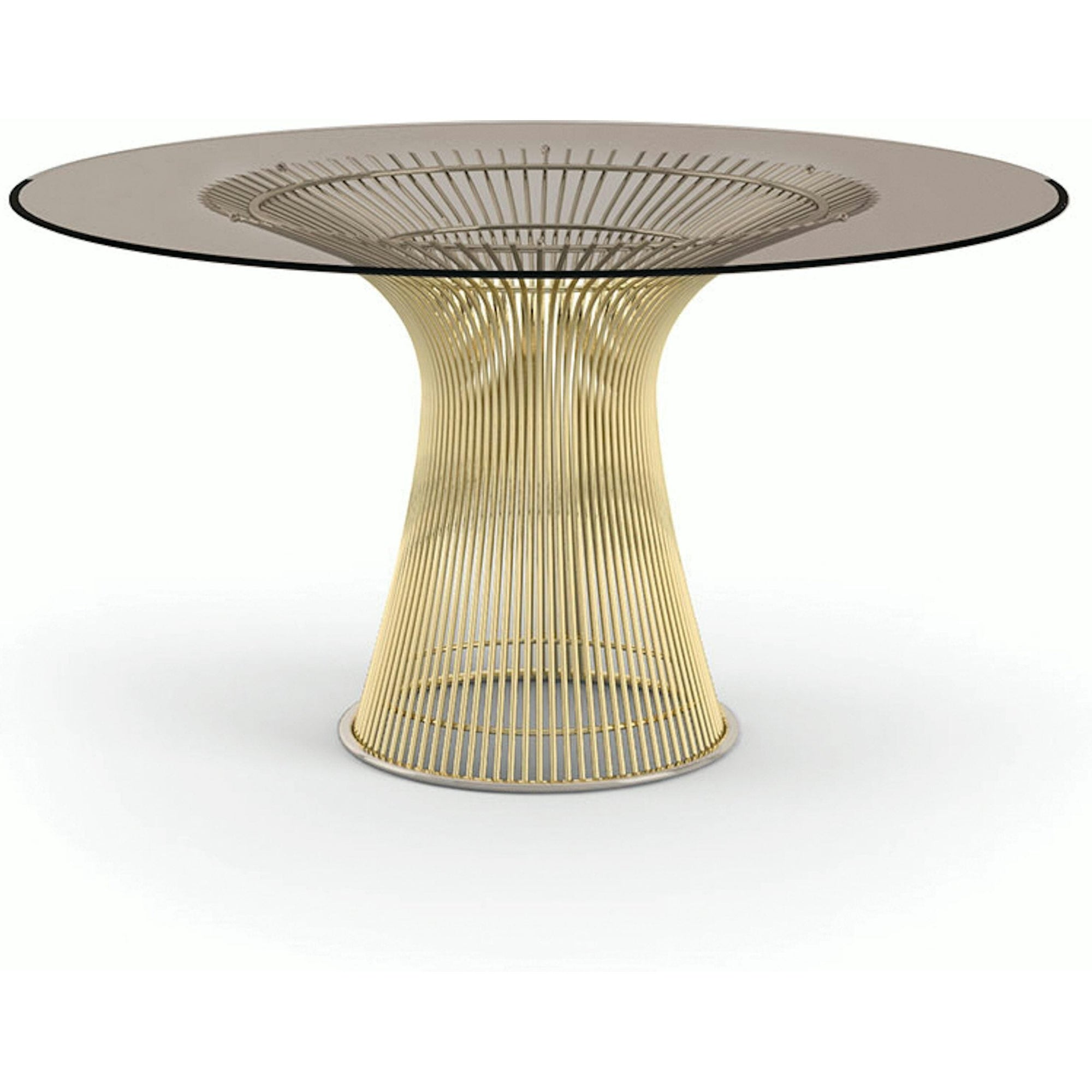 Platner Dining Table - 54 Inch Dining Tables Knoll 18K Gold Plated Bronze Glass 