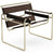 Wassily Chair - Gold lounge chair Knoll Belting Leather Dark Brown 