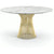 Platner Dining Table - 54 Inch Dining Tables Knoll 18K Gold Plated Carrara marble, Shiny finish 