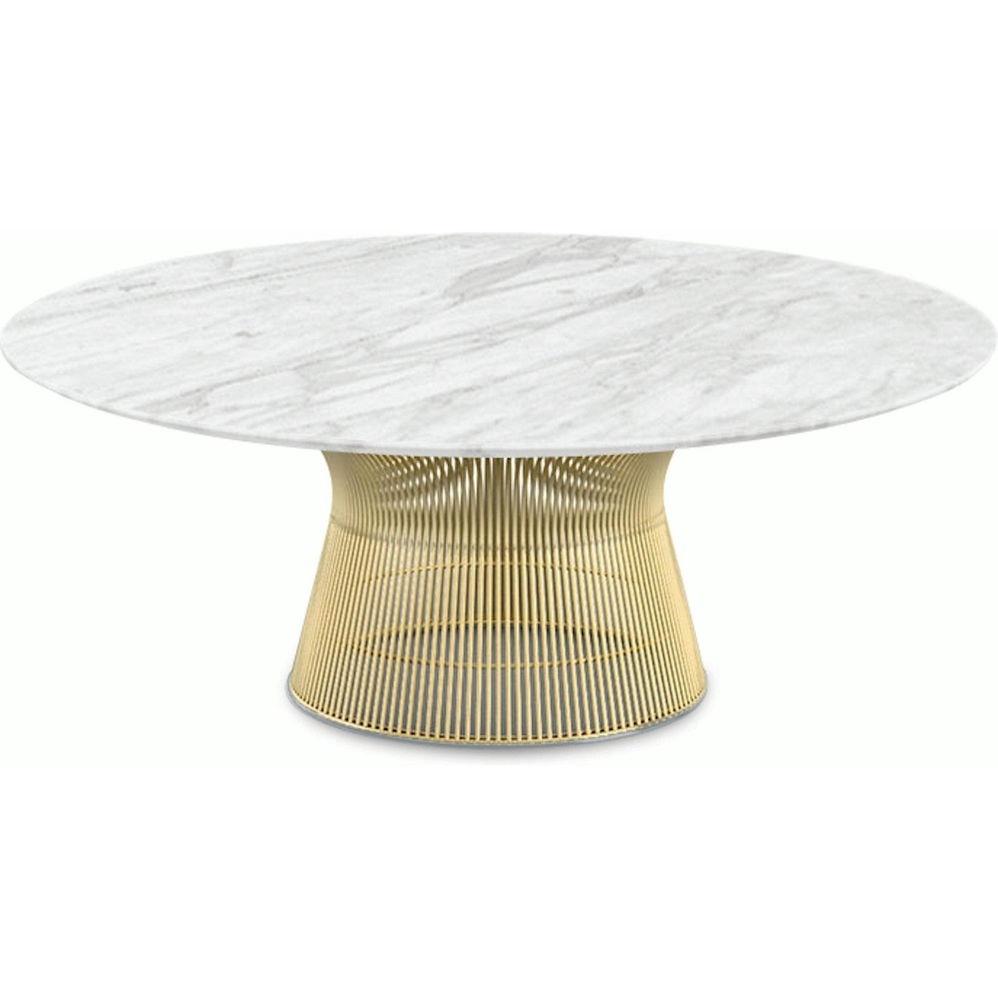 Platner Coffee Table - 42" in Gold Coffee Tables Knoll 18K Gold plated Carrara marble, Satin finish 