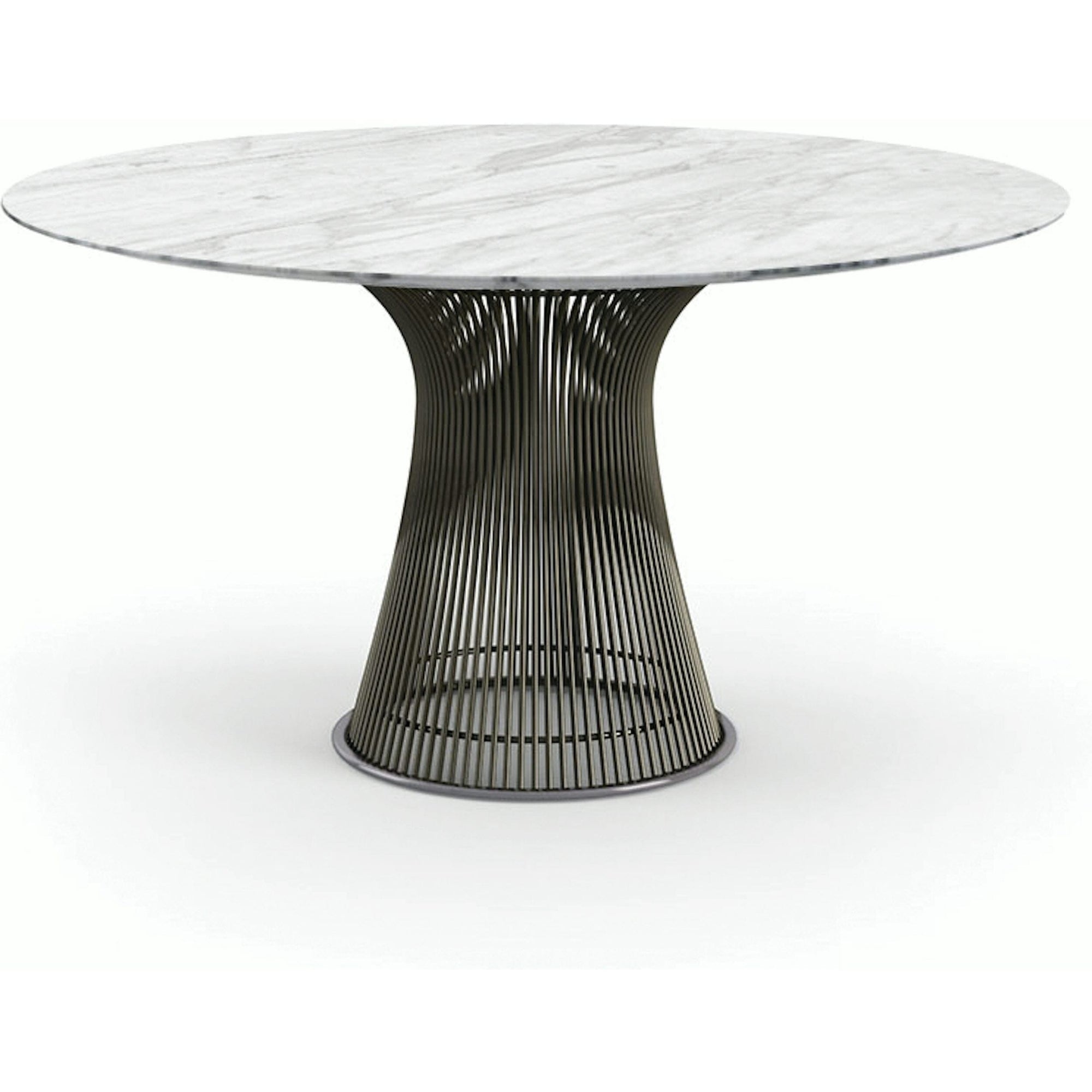 Platner Dining Table - 54 Inch Dining Tables Knoll Metallic Bronze Carrara marble, Satin finish 