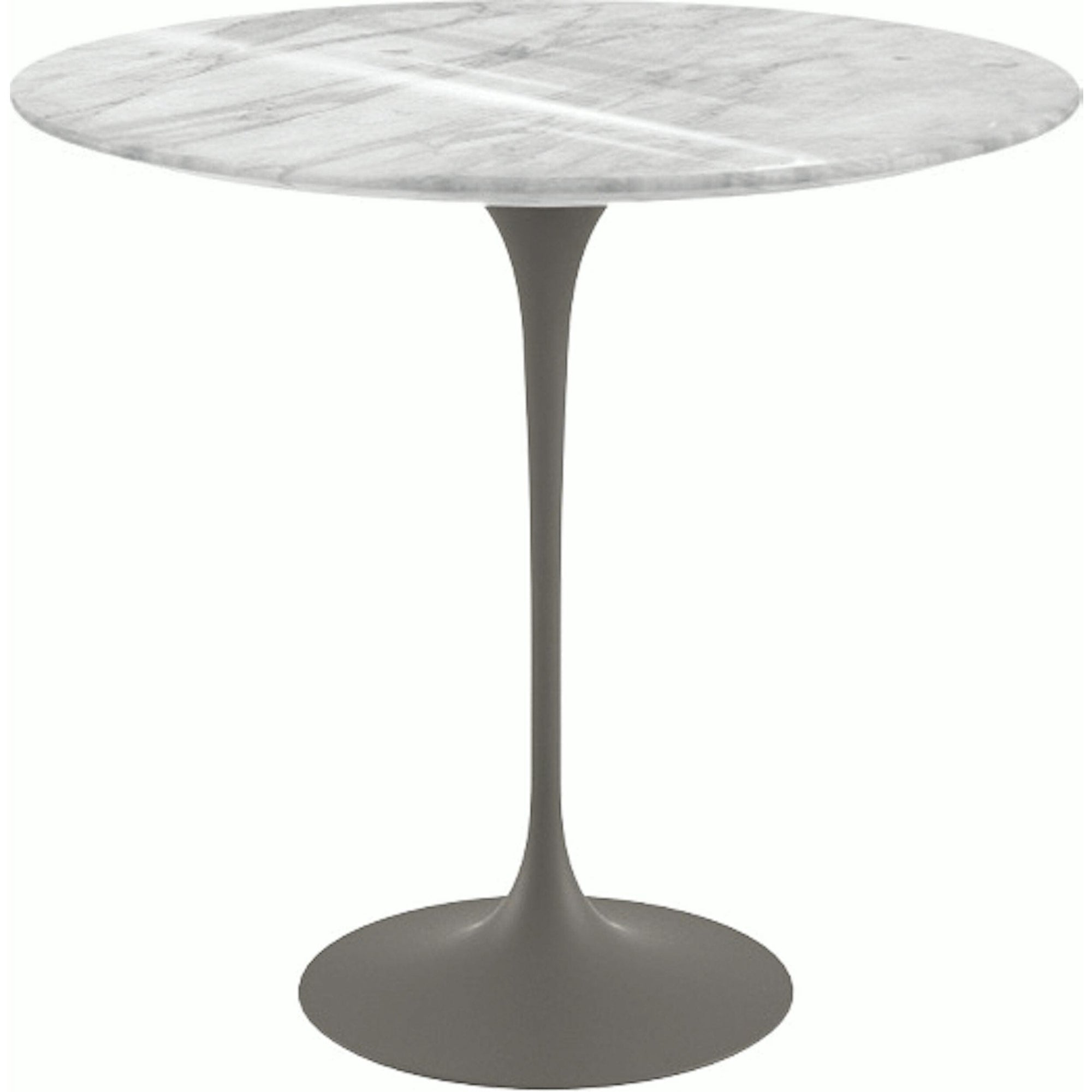 Saarinen Side Table - 22” Oval side/end table Knoll Grey Carrara marble, Shiny finish 