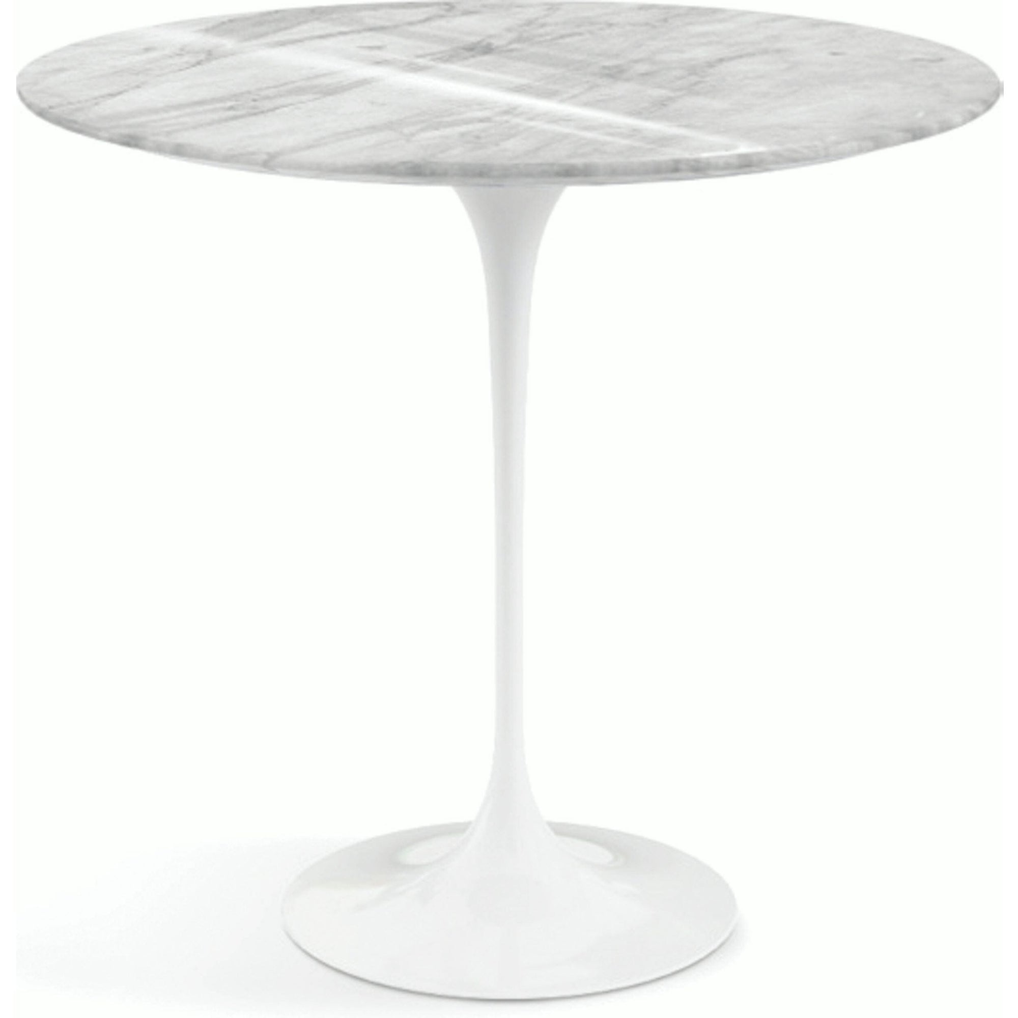 Saarinen Side Table - 22” Oval side/end table Knoll White Carrara marble, Shiny finish 