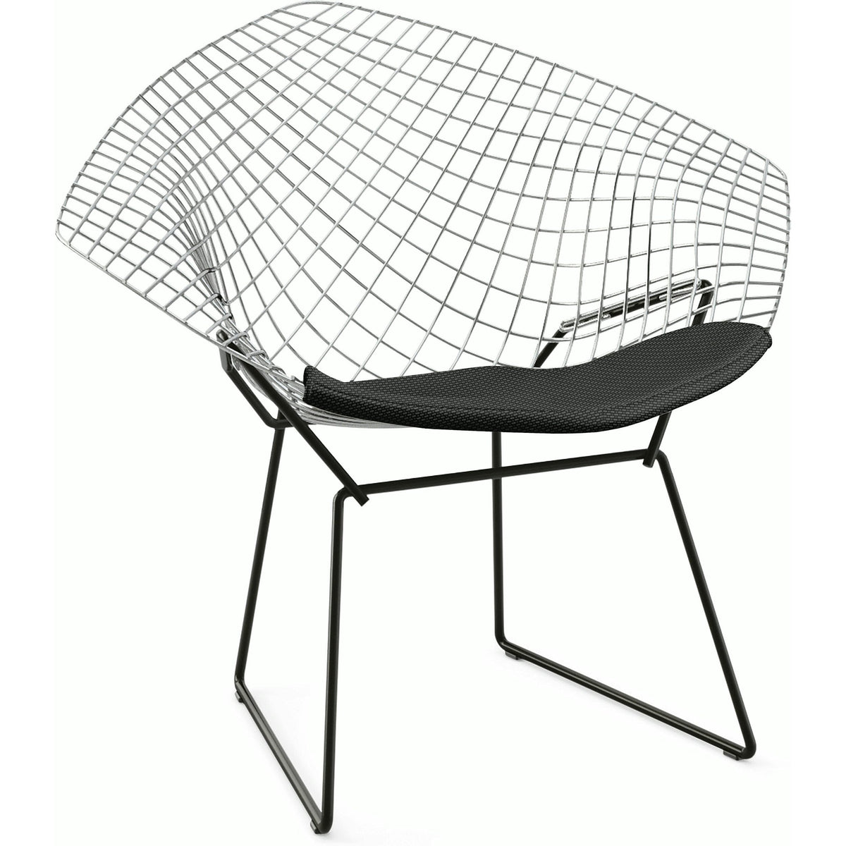 Bertoia Two-Tone Diamond Chair with Seat Cushion Side/Dining Knoll 