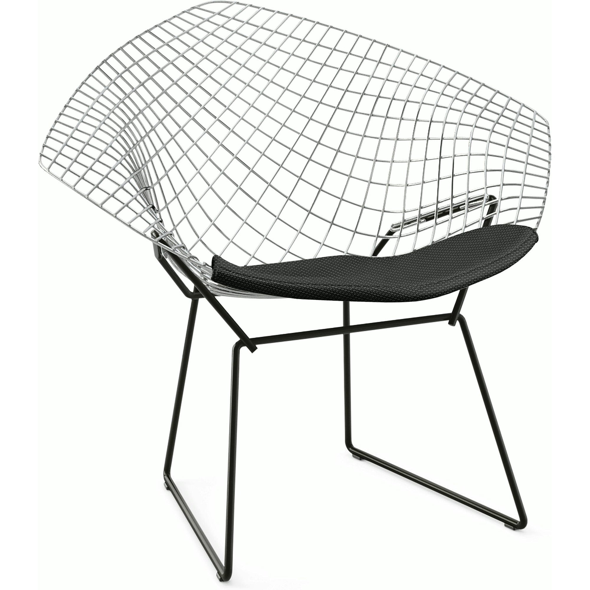 Bertoia Two-Tone Diamond Chair with Seat Cushion Side/Dining Knoll 