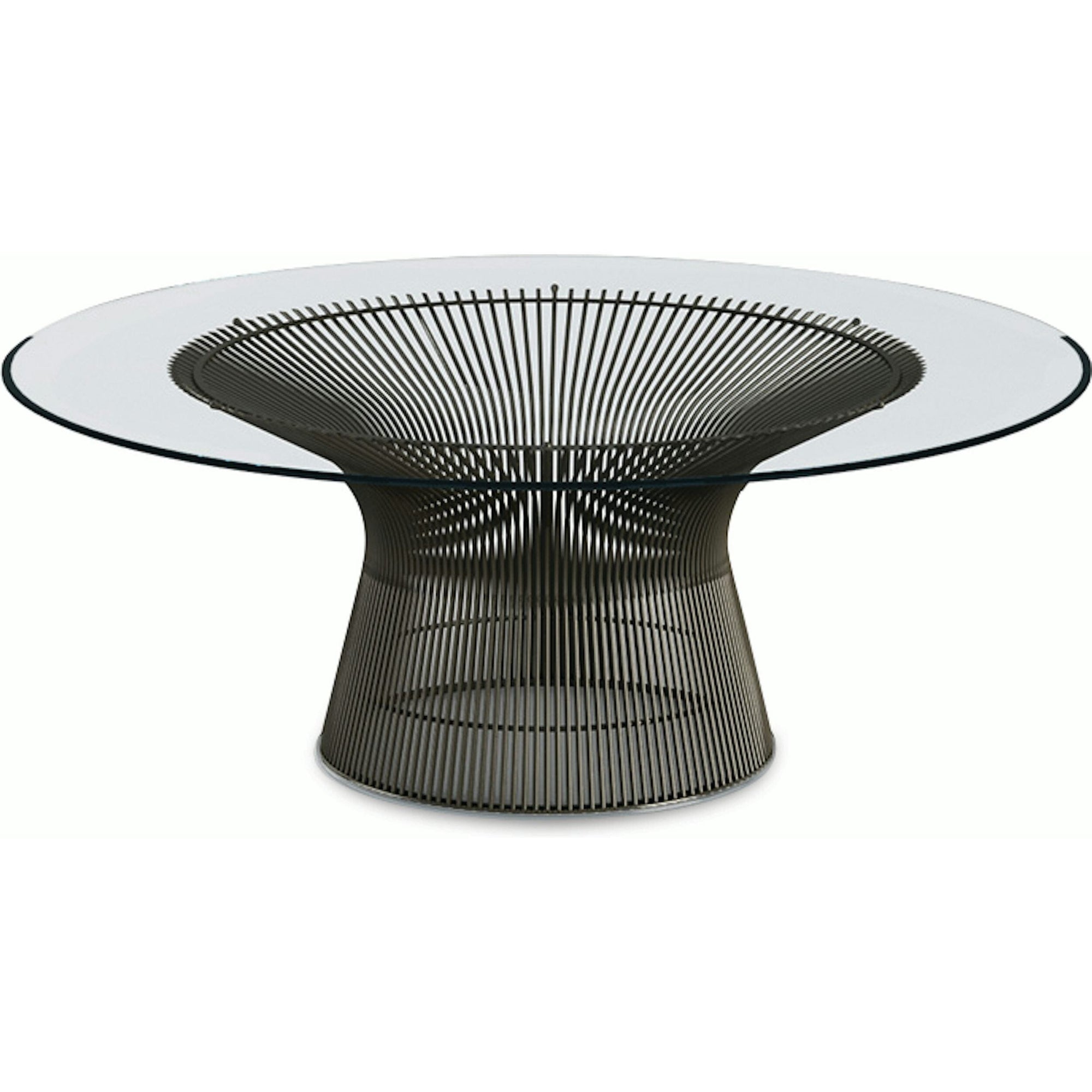 Platner Bronze 42" Coffee Table Coffee Tables Knoll Clear Glass 