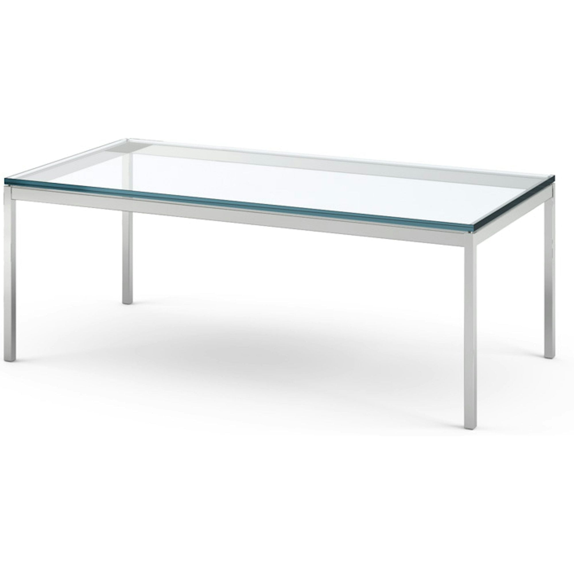Florence Knoll Rectangular Coffee Table Coffee Tables Knoll polished chrome Clear Glass 