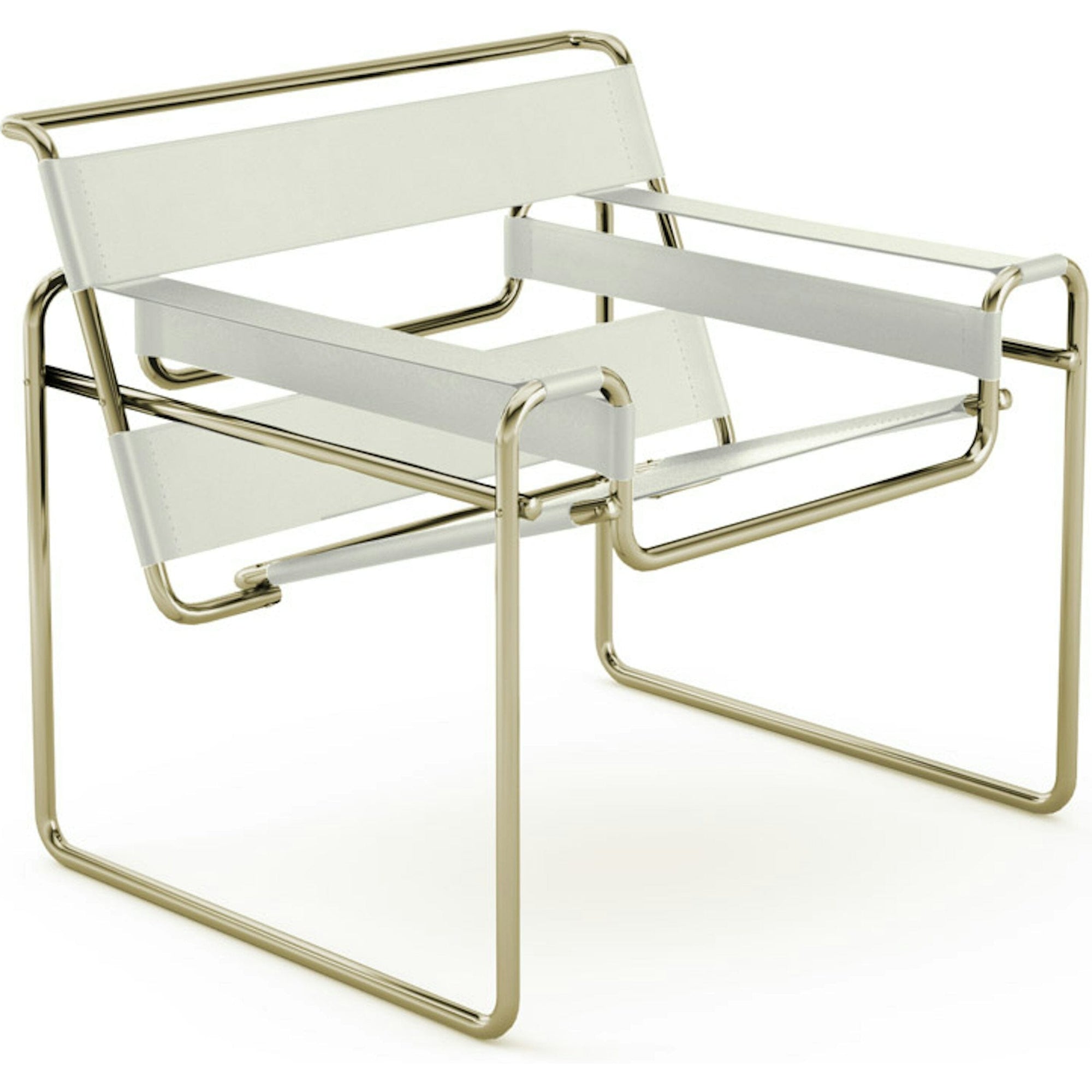 Wassily Chair - Gold lounge chair Knoll Belting Leather Cream 