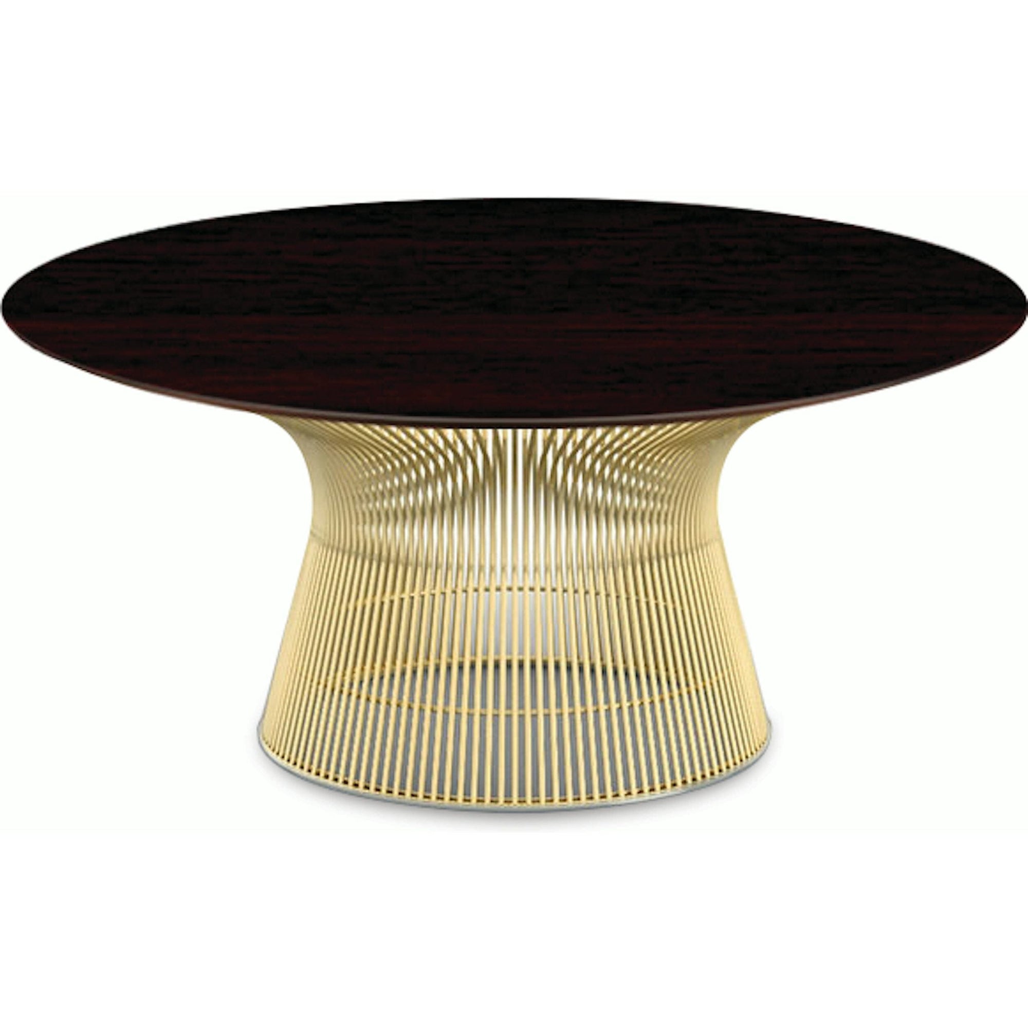 Platner Coffee Table - 36" in Gold Coffee Tables Knoll 18K Gold plated Reef Dark Cherry 
