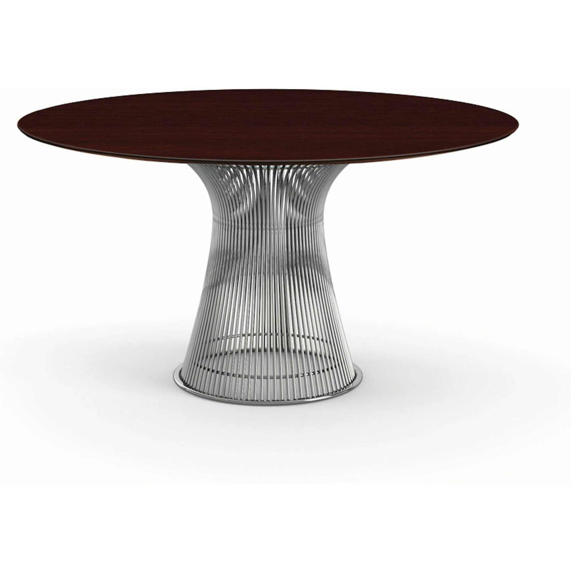 Platner Dining Table - 54 Inch Dining Tables Knoll Polished Nickel Dark Cherry 